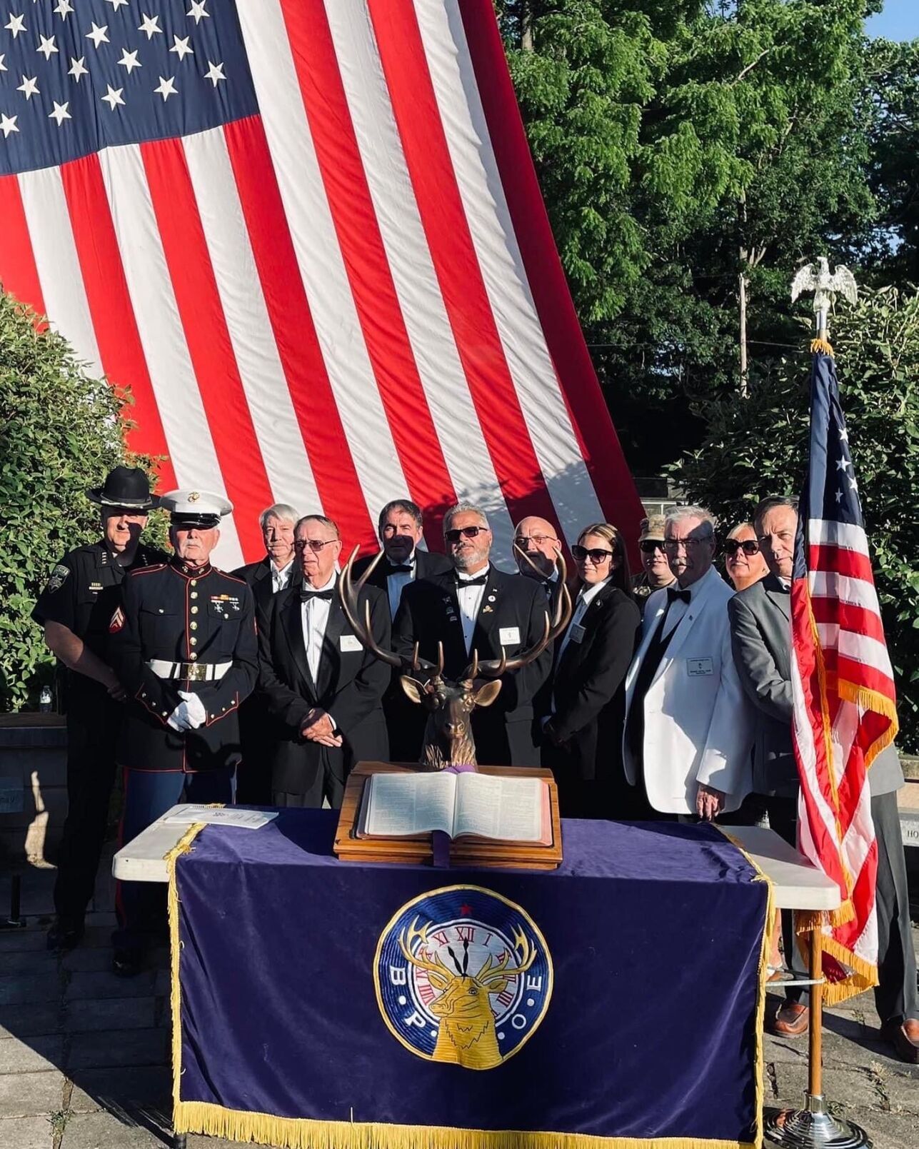 Celebrating the flag
